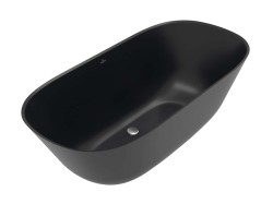 VILLEROY & BOCH - Theano Volně stojící vana, 155x75 cm, Quaryl, Pure Black (UBQ155ANH7F200V-R7)