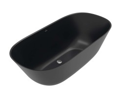 VILLEROY & BOCH - Theano Volně stojící vana, 175x80 cm, Quaryl, Pure Black (UBQ175ANH7F200V-R7)