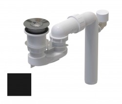 VILLEROY & BOCH - Vanová odtoková souprava, Push-Open, Pure Black (U909520R7)