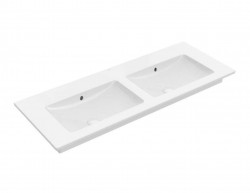 VILLEROY & BOCH - Venticello Dvojumyvadlo nábytkové 130x50 cm, s přepadem, bez otvoru pro baterii, alpská bílá (4111DJ01)
