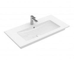 VILLEROY & BOCH - Venticello Umyvadlo nábytkové 100x50 cm, s přepadem, otvor pro baterii, CeramicPlus, alpská bílá (4104ALR1)