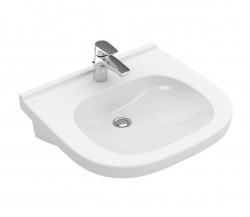 VILLEROY & BOCH - ViCare Umyvadlo Vita 56x55 cm, bez přepadu, otvor pro baterii, AntiBac, CeramicPlus, alpská bílá (411956T2)