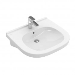 VILLEROY & BOCH - ViCare Umyvadlo Vita 56x55 cm, s přepadem, otvor pro baterii, AntiBac, CeramicPlus, alpská bílá (411955T2)