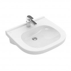 VILLEROY & BOCH - ViCare Umyvadlo Vita 61x55 cm, bez přepadu, otvor pro baterii, AntiBac, CeramicPlus, alpská bílá (411961T2)