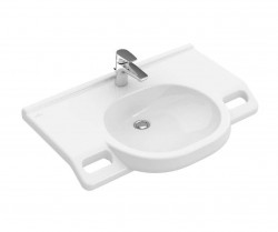 VILLEROY & BOCH - ViCare Umyvadlo Vita 80x55 cm, bez přepadu, otvor pro baterii, AntiBac, CeramicPlus, alpská bílá (412081T2)