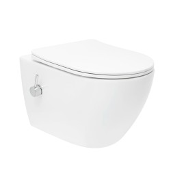 WC s bidetem závěsné SAT Fusion vírové včetně prkénka softclose, zadní odpad SATFUS11BFC (SATFUS11BFC)