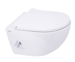 Wc s bidetem závěsné SAT Infinitio včetně prkénka softclose, zadní odpad SATINF011RREXPBFCT (SATINF011RREXPBFCT)