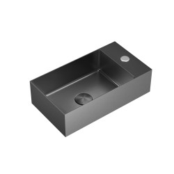 Závěsné umyvadlo v barvě gun metal SAT Aurum 40x22 cm bez přepadu SATAUR4022BGM (SATAUR4022BGM)