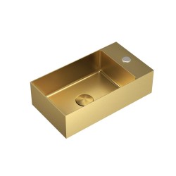Závěsné umyvadlo ve zlaté barvě SAT Aurum 40x22 cm bez přepadu SATAUR4022BG (SATAUR4022BG)