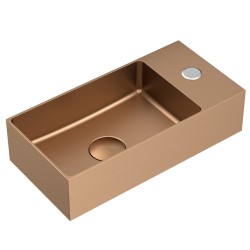 Závěsné umývátko v růžovozlaté barvě SAT Aurum 36x18 cm bez přepadu SATAUR3618BRG (SATAUR3618BRG)