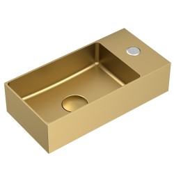 Závěsné umývátko ve zlaté barvě SAT Aurum 36x18 cm bez přepadu SATAUR3618BG (SATAUR3618BG)