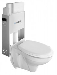 Závěsné WC Taurus s podomítkovou nádržkou a tlačítkem Geberit, bílá (WC-SADA-15)