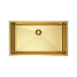 Zlatý ocelový dřez s jednou mísou - 74 x 44 cm, Velazo VELAZ(7444G)