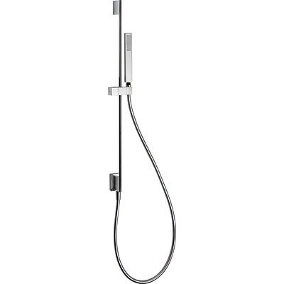 TRES - Posuvná tyč s nástěnným přívodem vodyO 14 mm. Délka 760 mm. Ruční sprcha, proti usaz. vod. kamene. Flexi hadice SATIN. (03493201AC)